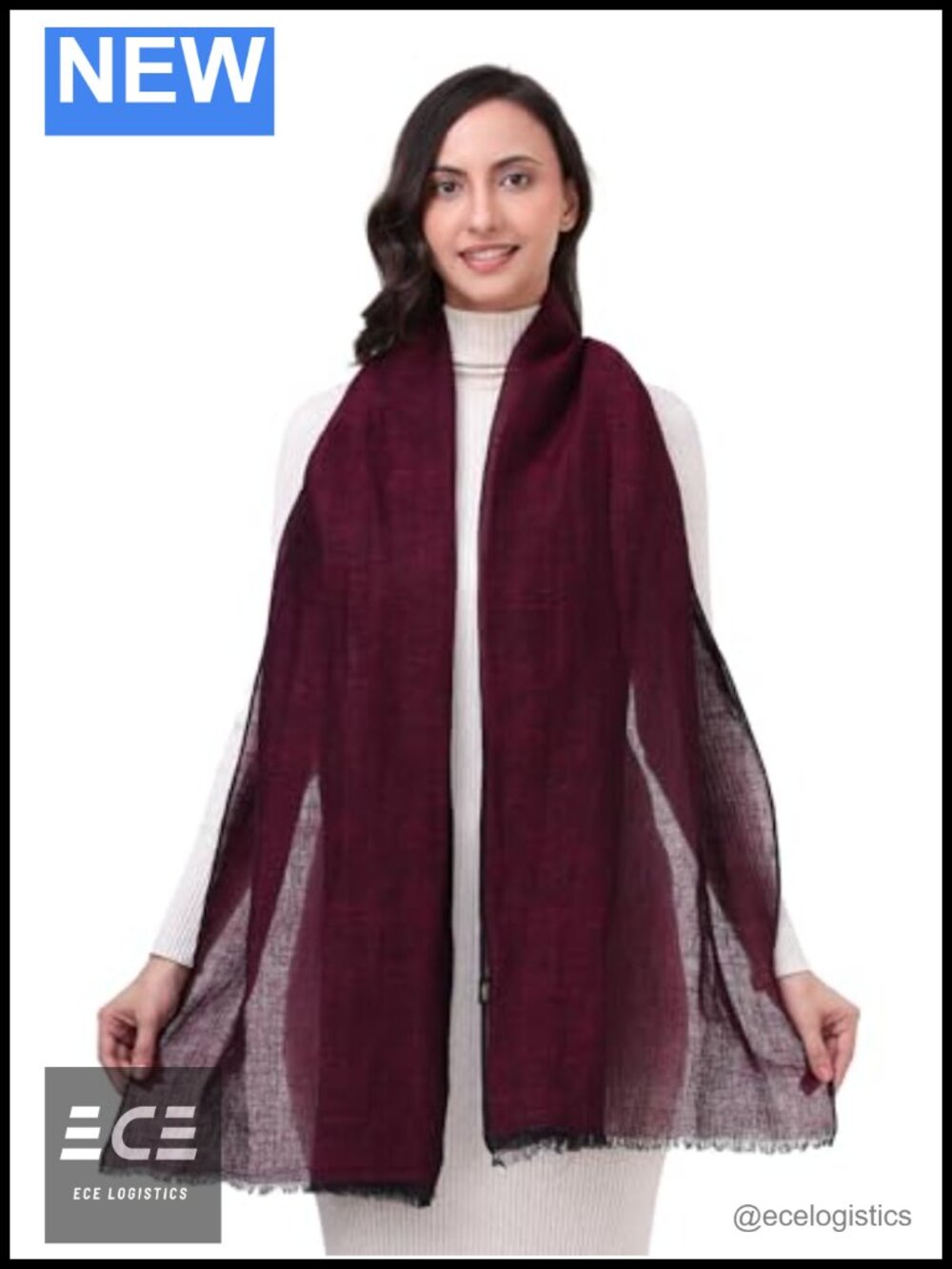 100% Pure Linen Scarf Two Tone Melange Large Airy Breathable All Weather